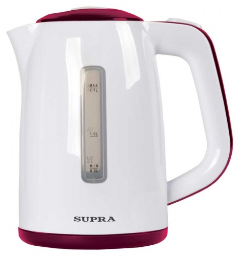 Купить  чайник supra kes-1728 white/burgundi в интернет-магазине Айсберг!