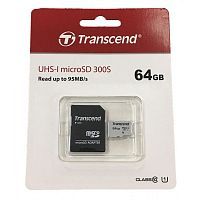 Купить  карта памяти sd-micro 64gb transcend sdxc class 10 uhs-1 (ts64gusd300s-a) +adapter в интернет-магазине Айсберг техники в Орске, Новотроицке, Гае, Домбаровском, Ясном, Адамовке, Кваркено!