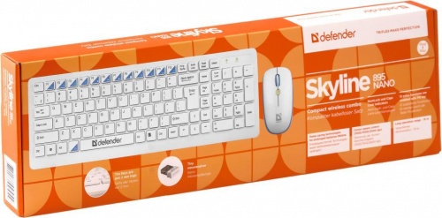 Купить  клавиатура defender skyline 895 nano 825 white+мышь в интернет-магазине Айсберг! фото 4