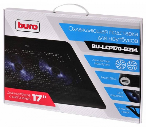 Купить  подставка для ноутбука buro bu-lcp 170-b214 black в интернет-магазине Айсберг! фото 8