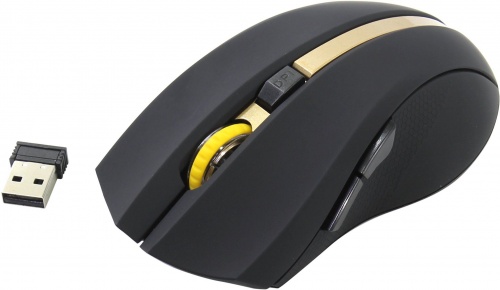 Купить  мышь oklick 495mw black/gold optical (1600dpi) usb в интернет-магазине Айсберг!