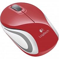 Мышь Logitech M187 Wireless Mouse Red-grey mini, USB