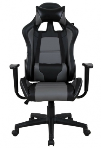 Купить  компьютерное кресло brabix gt racer gm-100, две подушки, экокожа, черное/серое (531926) в интернет-магазине Айсберг!