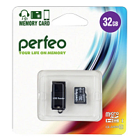 Карта памяти Perfeo microSD 32 GB High-Capacity (Class 10) + USB microSD Reader