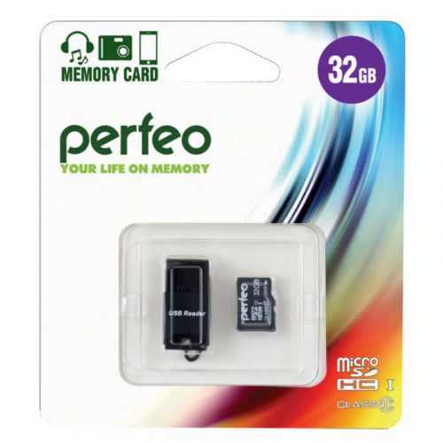 Купить  карта памяти perfeo microsd 32 gb high-capacity (class 10) + usb microsd reader в интернет-магазине Айсберг!