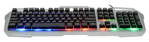 Купить  клавиатура oklick 747 g frozen серый/черный usb multimedia for gamer led в интернет-магазине Айсберг! фото 5