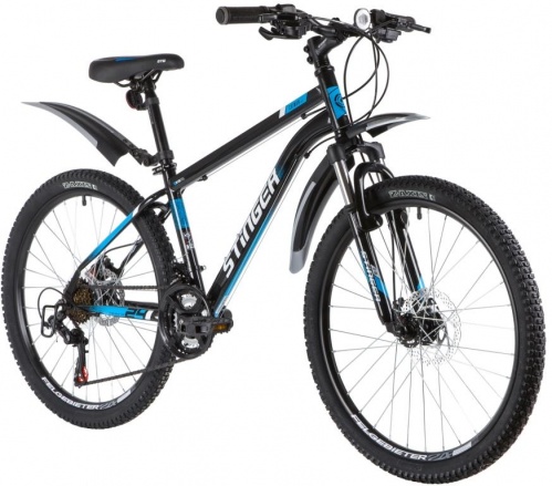 Купить  вело-, мототранспорт велосипед stinger caiman d 24 shd.caim and.14 bk0 черный 14" в интернет-магазине Айсберг! фото 2