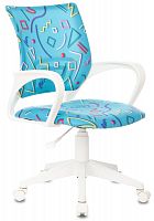 Купить  кресло бюрократ kd-w4 голубой sticks 06 крестовина пластик белый пластик белый (kd-w4/stick-blue) в интернет-магазине Айсберг!