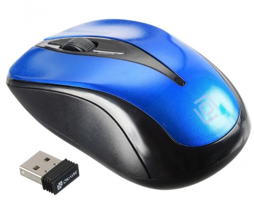 Купить  мышь oklick 675mw black/blue (800dpi) usb в интернет-магазине Айсберг!