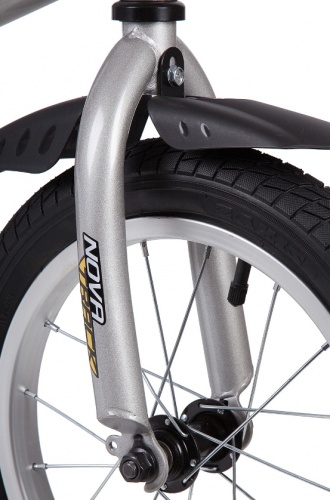 Купить  велосипед novatrack 14" 147flightline.gr9 серый, пластиковые короткие крылья в интернет-магазине Айсберг! фото 4