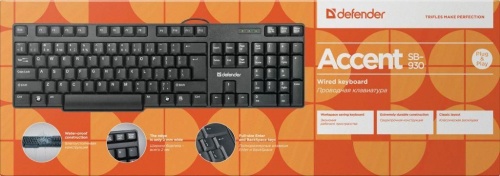Купить  клавиатура defender accent 930 black usb, влагоустойчивая в интернет-магазине Айсберг! фото 3