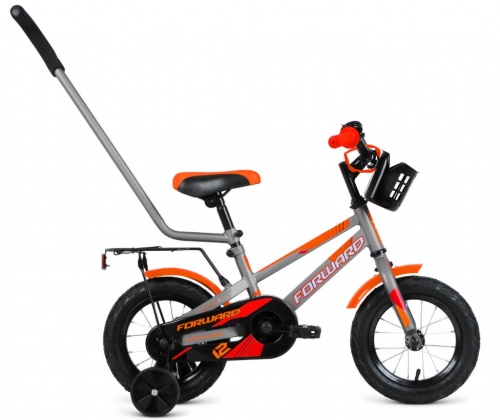 Купить  велосипед forward meteor 12 (12" 1ск.) серый/оранжевый в интернет-магазине Айсберг!