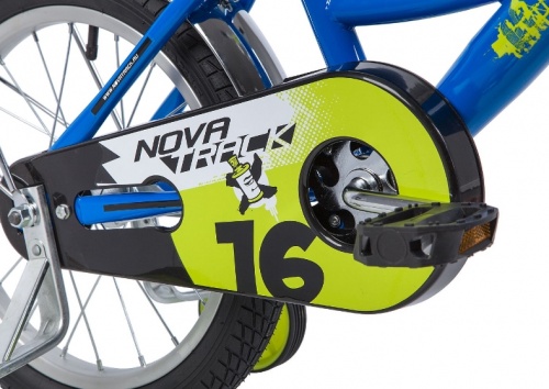 Купить  велосипед novatrack 16" 163 urban.bl9 синий, полная защита цепи, тормоз нож, крылья и багажник хром в интернет-магазине Айсберг! фото 3