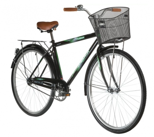Купить  велосипед foxx 28" 28shc.fusion.20bk1 черный, сталь, размер 20" +передняя корзина в интернет-магазине Айсберг! фото 2