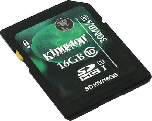 Купить  карта памяти sd card 16gb kingston sdhc сlass 10 (sd10v/16gb) в интернет-магазине Айсберг! фото 2