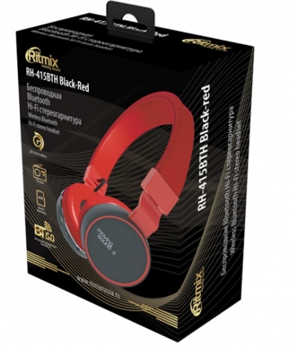 Купить  наушники ritmix rh-415 bth black red в интернет-магазине Айсберг! фото 4