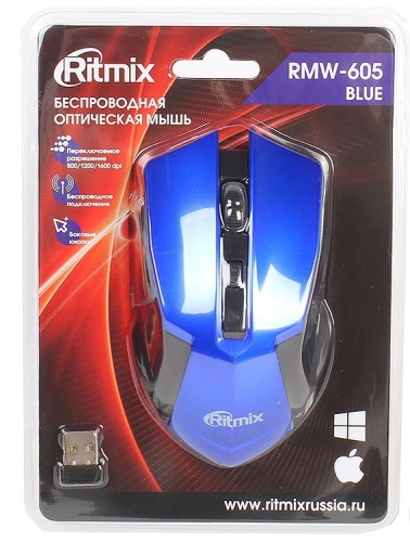Купить  мышь ritmix rmw-605 blue в интернет-магазине Айсберг! фото 2
