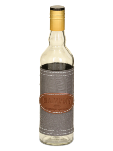 Купить  бутылка магарыч 0,5л круглая кр054 + чехол серый+колпачок в интернет-магазине Айсберг!