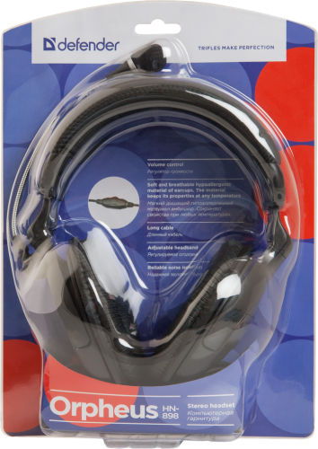 Купить  наушники defender hn-898 регулятор громкости, 3м кабель в интернет-магазине Айсберг! фото 3