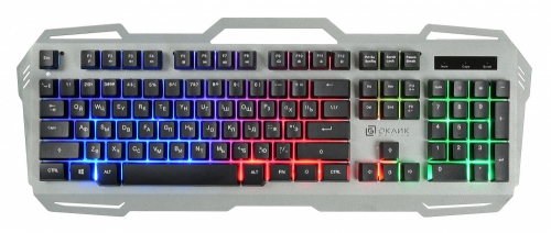 Купить  клавиатура oklick 747 g frozen серый/черный usb multimedia for gamer led в интернет-магазине Айсберг!