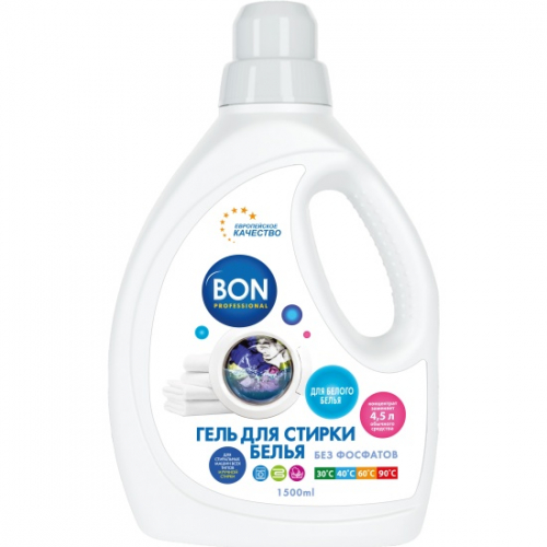 Купить  химия бытовая bon bn-203-3 гель-концентрат для стирки белого белья,  1500 мл. в интернет-магазине Айсберг!