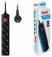 Купить  сетевой фильтр buro 500 sh-3-b 3м, black, 5розеток в интернет-магазине Айсберг!