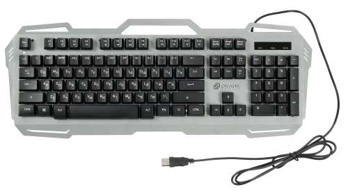 Купить  клавиатура oklick 747 g frozen серый/черный usb multimedia for gamer led в интернет-магазине Айсберг! фото 3