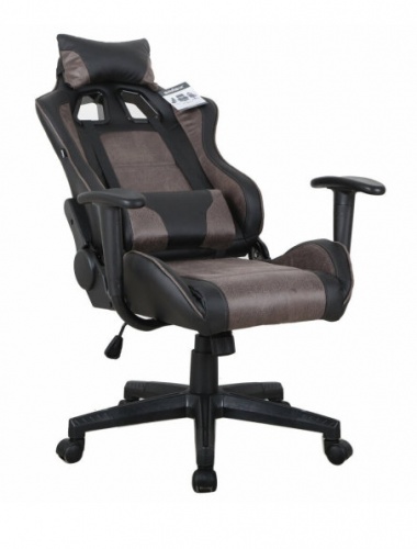Купить  стулья brabix gt racer gm-100, две подушки, ткань, экокожа, черное/коричневое (531819) в интернет-магазине Айсберг! фото 3