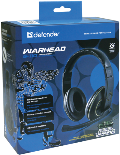 Купить  наушники defender  warhead hn-g 110 2.1м кабель, игровые (64102) в интернет-магазине Айсберг! фото 2