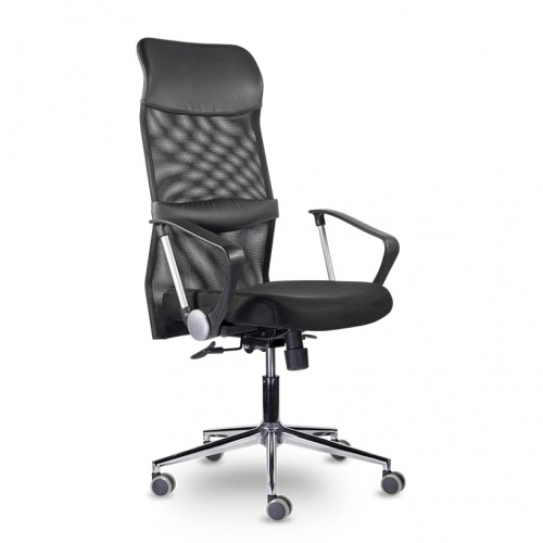 Купить  кресло директ люкс мс-040  в xром cp z-11/tw-01/e-11k (черный) в интернет-магазине Айсберг!