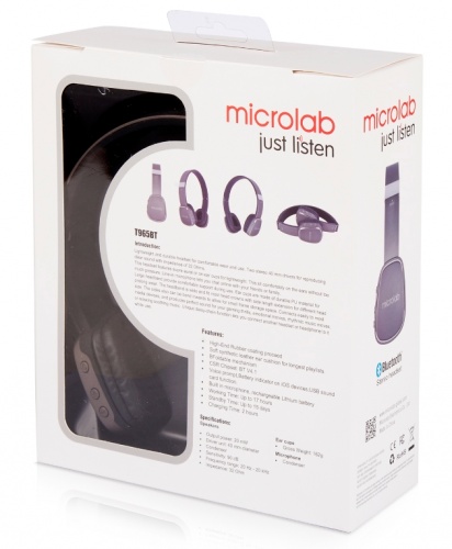 Купить  наушники microlab t 965 bt dark/gray (bluetooth) в интернет-магазине Айсберг! фото 2