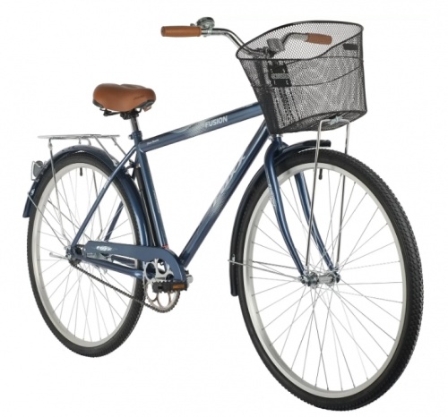 Купить  велосипед foxx 28" 28shc.fusion.20bl1 синий, сталь, размер 20" +передняя корзина в интернет-магазине Айсберг! фото 2
