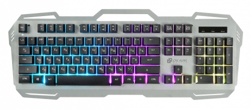 Купить  клавиатура oklick 747 g frozen серый/черный usb multimedia for gamer led в интернет-магазине Айсберг! фото 7