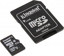 Купить  карта памяти sd-micro 64gb kingston sdxc class 10 u1 uhs-i canvas select + sd adapter (sdcs/64gb) в интернет-магазине Айсберг!