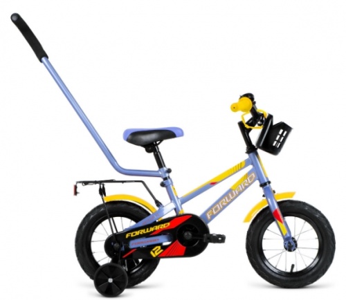 Купить  велосипед forward meteor 12 (12" 1ск.) серый/желтый в интернет-магазине Айсберг!