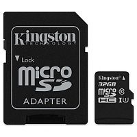 Купить  карта памяти sd-micro 32gb kingston sdhc class 10 + adapter (sdc10g2/32gb) в интернет-магазине Айсберг!