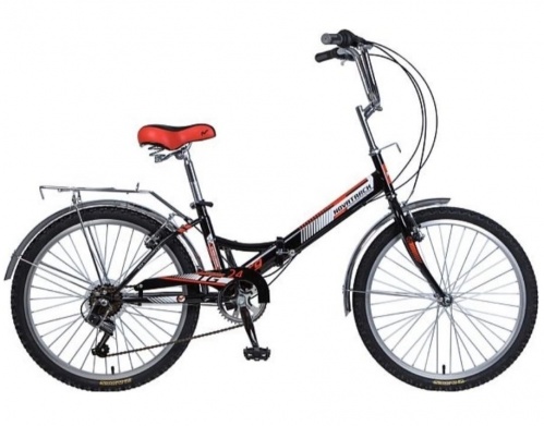 Купить  велосипед novatrack 24 ftg6.sv.bk20 черный складной в интернет-магазине Айсберг!