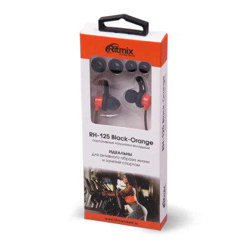 Купить  наушники ritmix rh-125 black orange в интернет-магазине Айсберг! фото 2