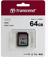 Купить  карта памяти sd card 64gb transcend sdxc uhs-i class u3 v30 в интернет-магазине Айсберг!
