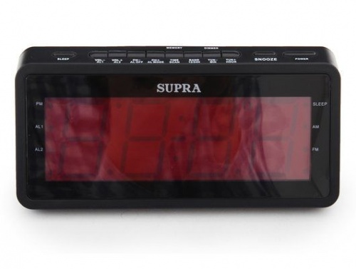 Купить  радио,часы,приемник supra sa-46 fm black/red в интернет-магазине Айсберг! фото 2