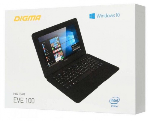 Купить  ноутбук digma eve 100 atom x5 z8350/2gb/ssd32gb/400/10.1"/tn/wsvga/wifi/bt/cam/black/w10h64 в интернет-магазине Айсберг! фото 5