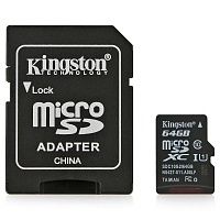 Купить  карта памяти sd-micro 64gb kingston sdxc class 10 +adapter (sdc10g2/64gb) в интернет-магазине Айсберг!