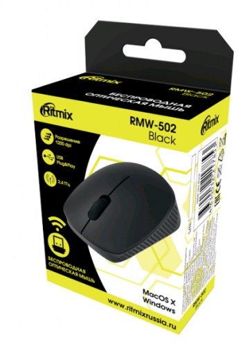 Купить  мышь ritmix rmw-502 black в интернет-магазине Айсберг! фото 2
