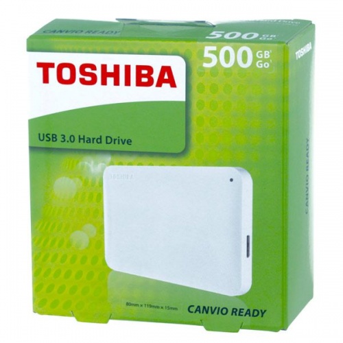 Купить  flash hdd 2.5" usb 3.0 500gb white toshiba canvio ready (hdtp205ew3aa) в интернет-магазине Айсберг! фото 4