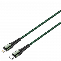 Соединительные шнуры LDNIO LC111/ USB кабель PD: Type-C--Lightning/ 1m/ 30W/ медь: 110 жил/ Нейлоновая оплетка/ Green (LD-B4527)