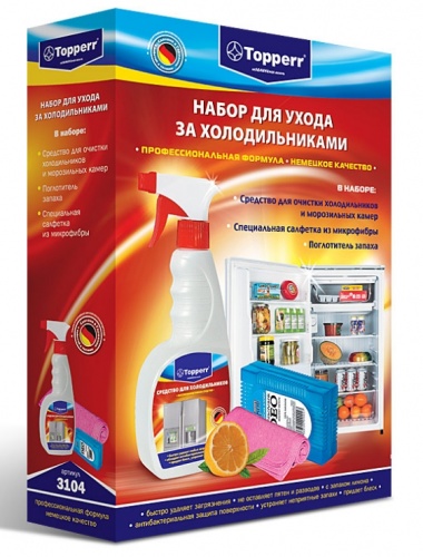 Купить  химия бытовая topperr 3104 набор для холодильника 3 предмета (средство+поглотитель запаха+салфека) в интернет-магазине Айсберг!