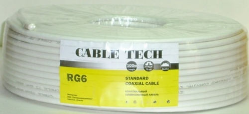 Купить  кабель кабель rg-6 1.02 (жила) 32*0.12 (оплетка) (75 om) ccs/al,cable tech (бухта 100м) в интернет-магазине Айсберг!