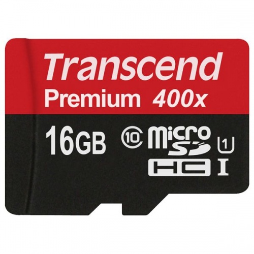 Купить  карта памяти sd-micro 16gb transcend sdhc class 10 (ts16gusdu1) +adapter в интернет-магазине Айсберг! фото 2