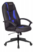Кресло Zombie Viking-8 черный/синий искусственная кожа крестовина пластик VIKING-8/BL+BLUE