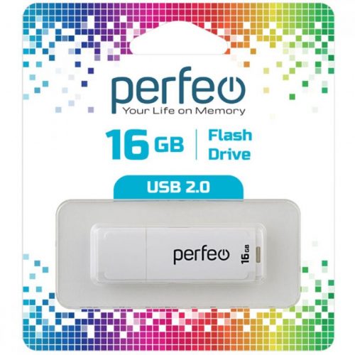 Купить  flash perfeo usb 16gb c04 white в интернет-магазине Айсберг!